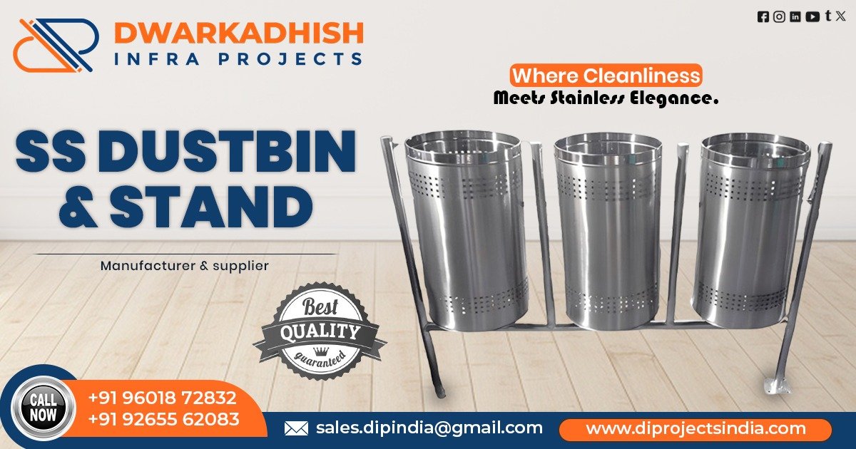 Supplier of SS Dustbin with Stackable Stand in Rajasthan